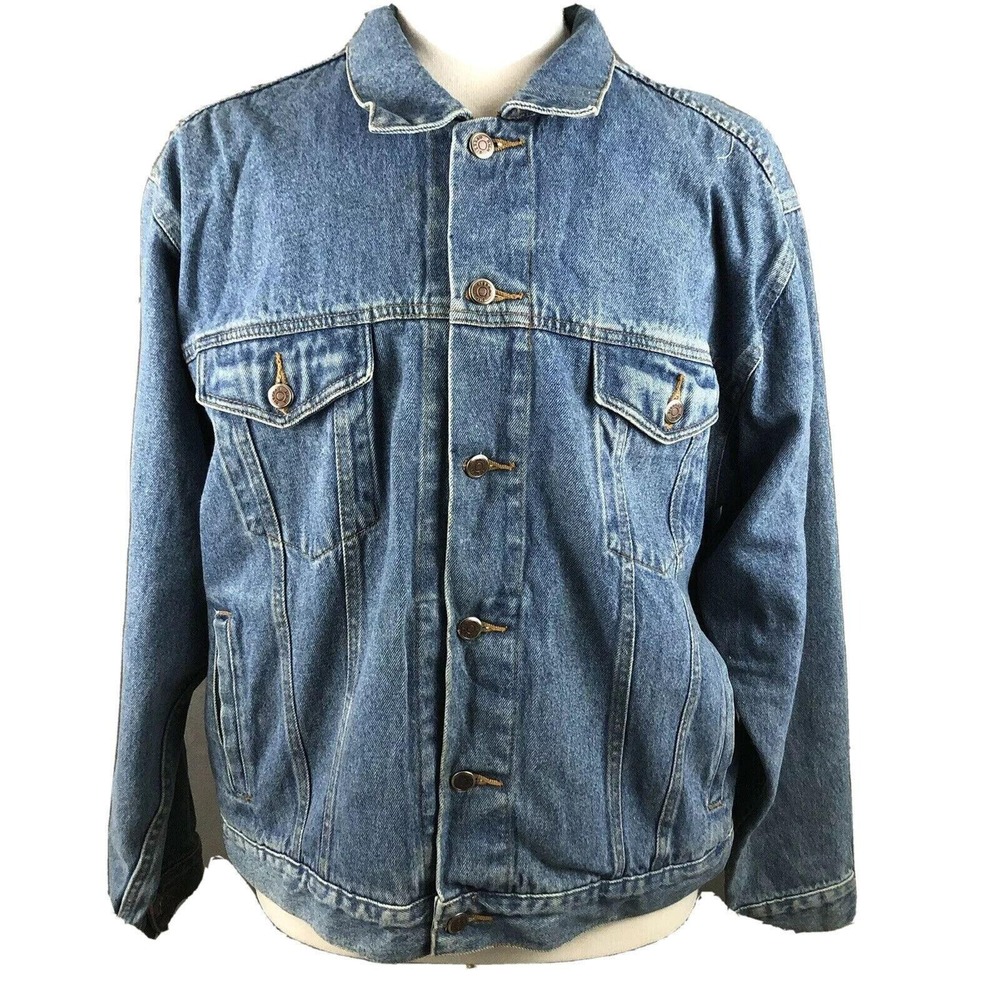High Sierra Vintage 90s Blue Jean Denim Jacket Largeā Rockabilly Trucker Coat